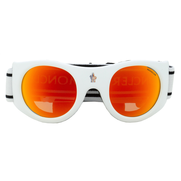 Moncler ML0051 Logo Band Ski Goggles 21U Matte White - Picture 2 of 3